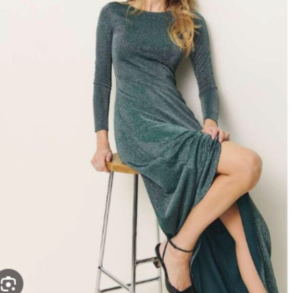 NWT: Reformation Kori Knit Dress in Mermaid Sparkle - Picture 2 of 3